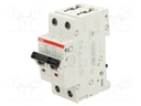 Circuit breaker; 230/400VAC; 2A; Poles: 1; for DIN rail mounting