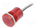 Switch: capacitive; Pos: 2; SPST-NO; 0.01A/12VDC; IP68; OFF-ON; 20mΩ