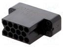 Connector: rectangular; plug; female; w/o contacts; PIN: 14; black