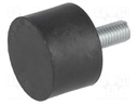 Vibroisolation foot; Ø: 30mm; H: 20mm; Shore hardness: 70±5; 638N