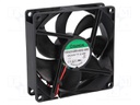 Fan: DC; axial; 24VDC; 92x92x25mm; 93.5m3/h; 37.5dBA; ball bearing