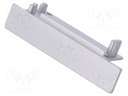 Cap for LED profiles; silver; ABS; Application: FLAT8