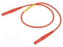 Test lead; 32A; banana plug 4mm x2; insulated; Urated: 1kV; red