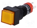 Switch: push-button; Pos: 2; SPDT; 0.5A/250VAC; 1A/24VDC; orange