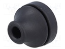 Grommet; Ømount.hole: 19mm; TPE (thermoplastic elastomer); black