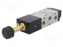 Electromagnetic valve; 5/2 monostable; G 1/8"; Flow: 550l/min