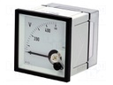 Meter: panel; analogue; 0÷500V; True RMS; Class: 1,5; 45÷65Hz; IP52