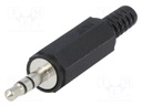 Plug; Jack 3,5mm; male; stereo; straight; for cable; soldering