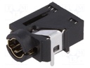 Socket; Jack 3,5mm; female; with two switches; ways: 4; THT; H: 5mm