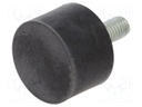 Vibroisolation foot; Ø: 30mm; H: 20mm; Shore hardness: 40±5; 310N