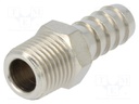 Metal connector; threaded; G 1/4"; Mat: nickel plated brass