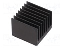 Heatsink: extruded; grilled; black; L: 25mm; W: 25mm; H: 19.5mm