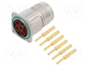 Connector: M23; socket; PIN: 6; male; crimped; straight; 28A; IP67