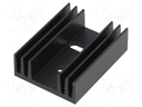 Heatsink: extruded; TO220; black; L: 37.5mm; W: 29mm; H: 11.5mm; 11K/W