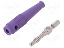 Plug; 4mm banana; 32A; violet; 2.5mm2; Plating: nickel plated; 69mm