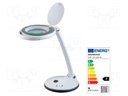 Desktop magnifier with backlight; Mag: 12dpt,3dpt; 5W; Plug: EU