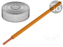 Wire; stranded; Cu; 1x0,14mm2; PVC; orange; 60V; -10÷85°C; 10m