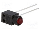 LED; in housing; red; 3mm; -25÷85°C; IP40; Body: black; Colour: red