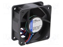 Fan: DC; axial; 60x60x25mm; 56m3/h; 43dBA; slide bearing; 6850rpm