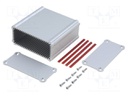 Enclosure: with panel; TUS; X: 84mm; Y: 80mm; Z: 39mm; aluminium; grey
