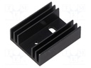 Heatsink: extruded; TO220; black; L: 35mm; W: 29mm; H: 12mm; 12K/W