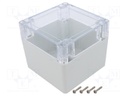 Enclosure: multipurpose; X: 105mm; Y: 105mm; Z: 90mm; ZP; light grey