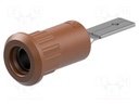 Socket; 4mm banana; 25A; 30VAC; 60VDC; brown; nickel plated