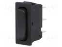 ROCKER; SPDT; Pos: 3; (ON)-OFF-(ON); 6A/250VAC; black; IP40; none