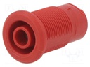 Socket; 4mm banana; 24A; 1kV; red; nickel plated; on panel