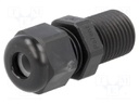 Cable gland; with long thread; PG7; IP68; Mat: polyamide; black