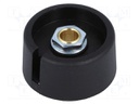 Knob; with pointer; polyamide; Shaft d: 6mm; Ø31x16mm; black