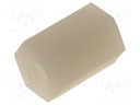 Screwed spacer sleeve; hexagonal; polyamide; M3; 8mm