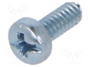 Screw; M1,6x4; Head: button; Phillips,slotted; steel; zinc