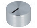 Knob; with pointer; aluminium,plastic; Shaft d: 6mm; Ø12x7.1mm