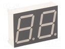 Display: LED; 7-segment; 20.32mm; 0.8"; No.char: 2; red; 45÷90mcd