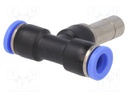 Push-in fitting; T-tap splitter; -0.95÷15bar; BLUELINE; 10mm