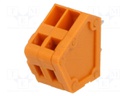 PCB terminal block; angled; 2.54mm; ways: 2; on PCBs; 200÷500um2