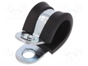 Fixing clamp; ØBundle : 13mm; W: 15mm; steel; Cover material: EPDM