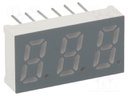 Display: LED; 7-segment; 8mm; 0.31"; No.char: 3; yellow-green; anode