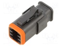 Connector: wire-wire; AT; plug; female; PIN: 6; IP67; Locking: latch