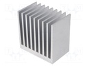 Heatsink: extruded; grilled; natural; L: 50mm; W: 80mm; H: 80mm; plain