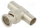 BNC TEE ADAPTOR JACK/PLUG/JACK 50 OHMS