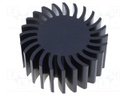 Heatsink; LED; Ø: 85mm; H: 37.5mm; Colour: black