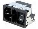 Connector: AC supply; socket; male; 4A; 250VAC; IEC 60320; 1.6mH