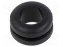 Grommet; black; UL94HB; TPR