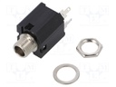 Socket; Jack 6,35mm; female; mono; with on/off switch; straight
