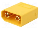 Socket; DC supply; XT90; male; PIN: 2; on PCBs; THT; Colour: yellow