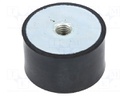 Vibration damper; M10; Ø: 50mm; rubber; L: 30mm; H: 10mm; 3300N