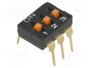 Switch: DIP-SWITCH; Poles number: 3; ON-OFF; 0.025A/24VDC; Pos: 2