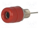 Socket; 4mm banana; 32A; 33VAC; 70VDC; red; nickel plated; -25÷80°C